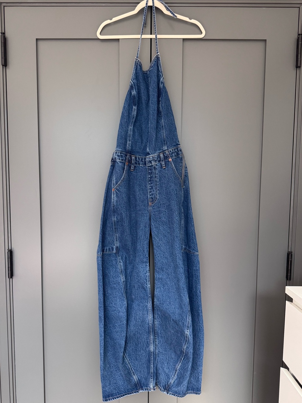 NWT Abercrombie & Fitch denim halter jumpsuit - Picture 2 of 5